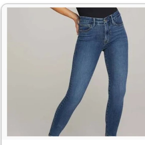 Good American Denim - Good American High Rise Skinny Cropped